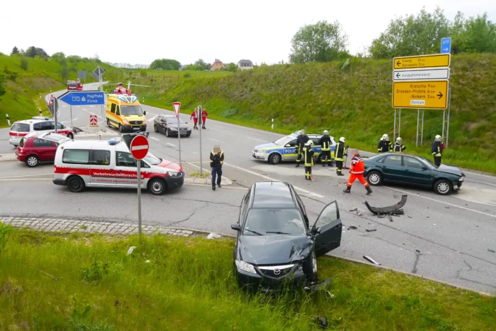 Unfallort an der Autobahnauffahrt